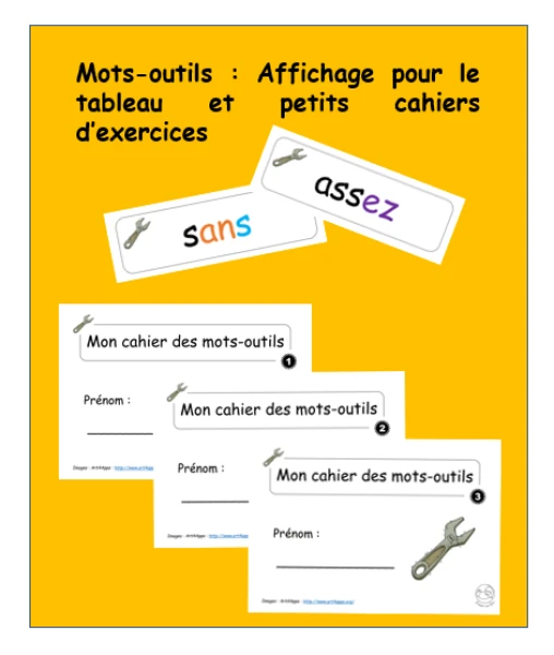 Français 3H - Mots-outils : Affichage pour le tableau et 3 cahiers d'exercices