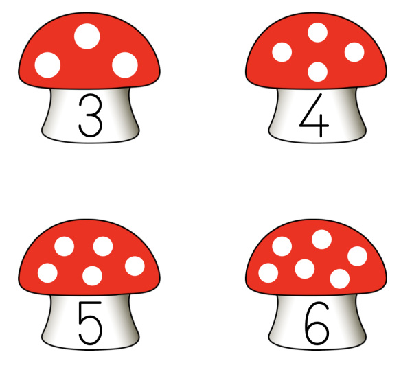 Dénombrement (1-12) - Les champignons
